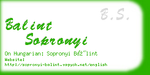 balint sopronyi business card